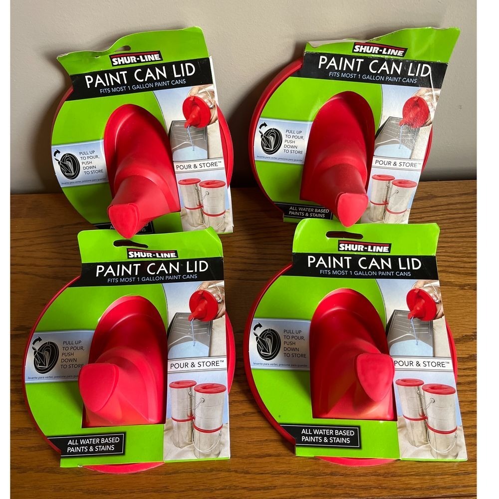 Shur-Line Paint Can Lid Pour‎ & Store Fits Most Gallon Paint Cans Lot of 4